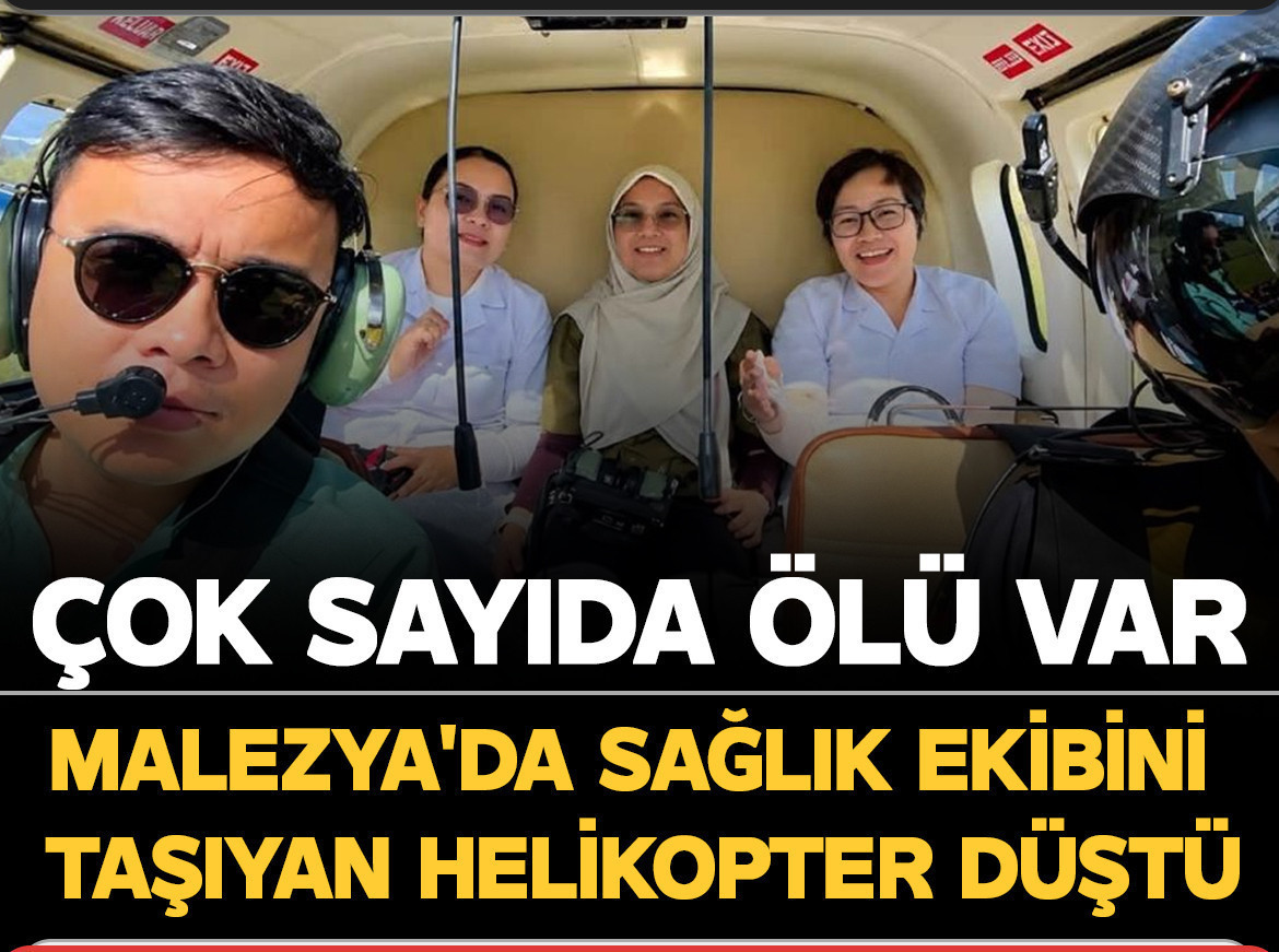 Malezya'da sağlık ekibini taşıyan helikopter düştü