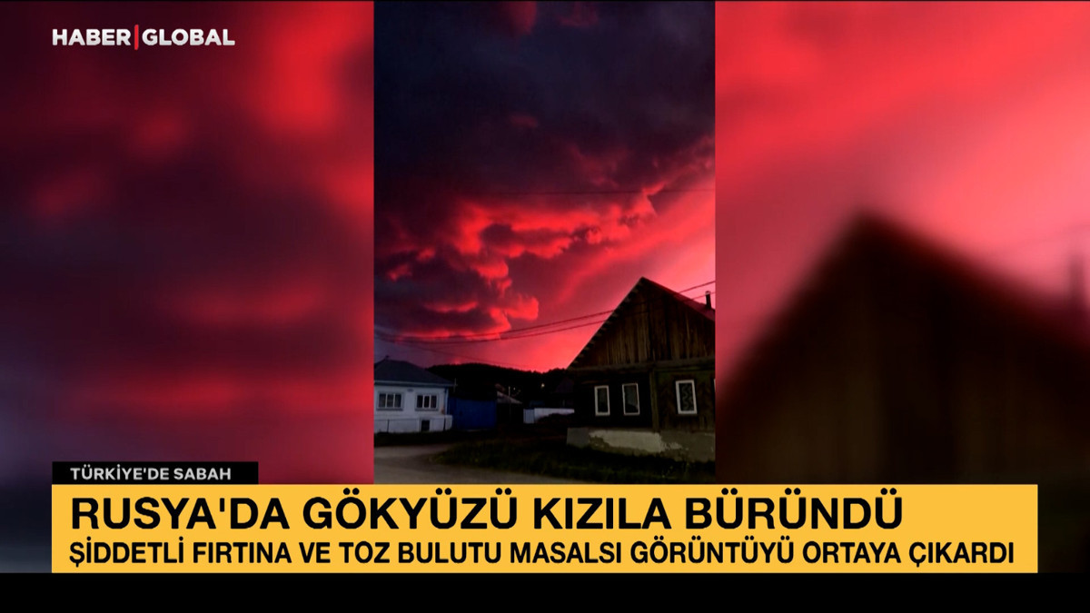 Rusya’da şiddetli fırtına ve toz bulutu masalsı görüntüyü ortaya çıkardı
