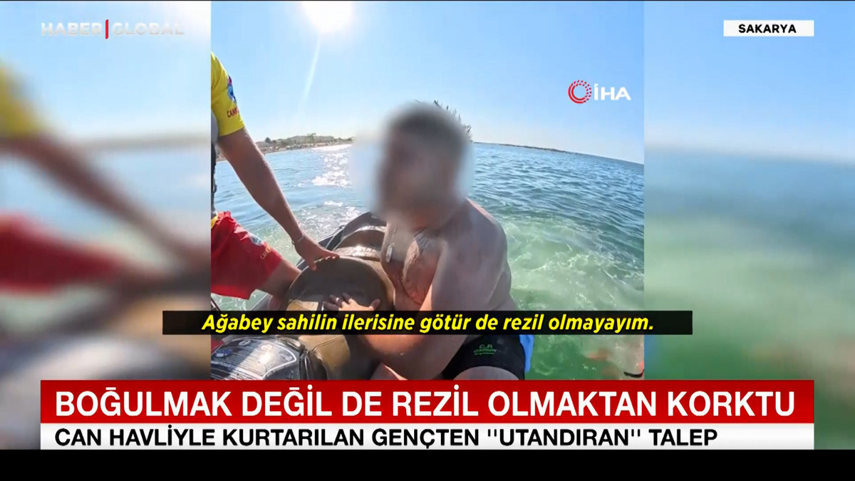 Boğulmak değil de rezil olmaktan korktu