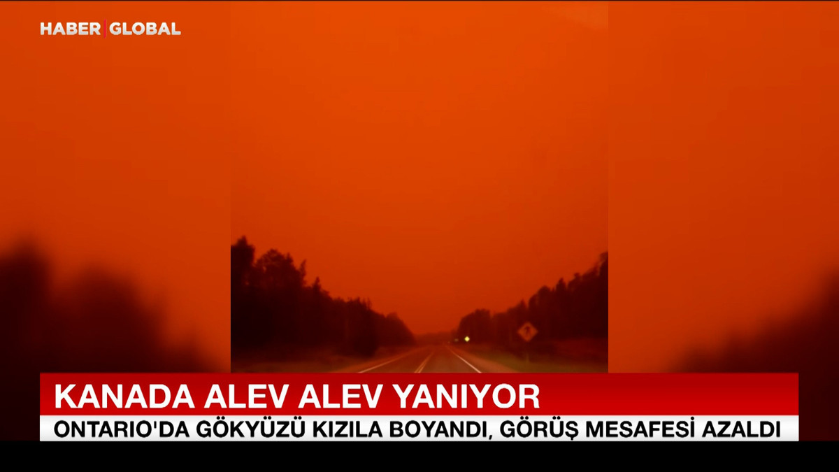Kanada'da kıyamet filmi gibi görüntüler: Gökyüzü kızıla boyandı