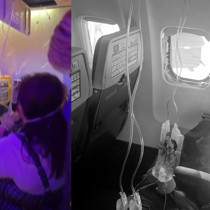 Gökyüzünde kabus anları! Uçağın camı patladı, dışarı çekilen yolcuyu eşi kurtardı