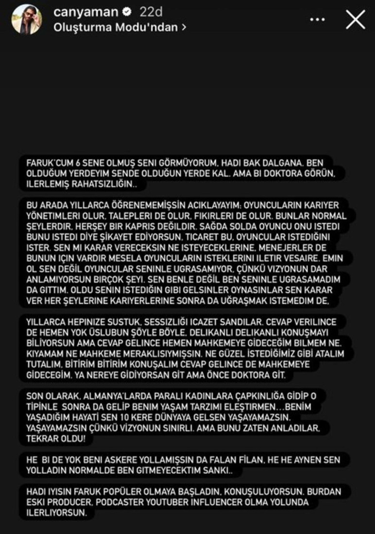 Can Yaman ile Faruk Turgut arasındaki tartışma büyüyor! - Resim : 1