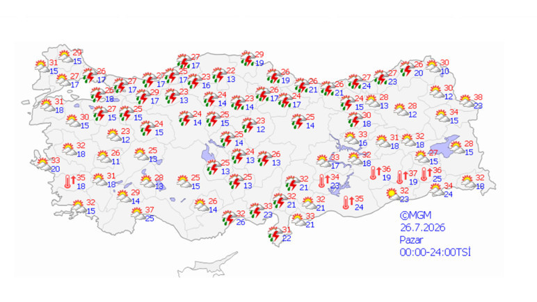 Meteoroloji'den 40 kentimiz için uyarı geldi: Bugün sağanak yağış ve fırtına var - Resim : 1