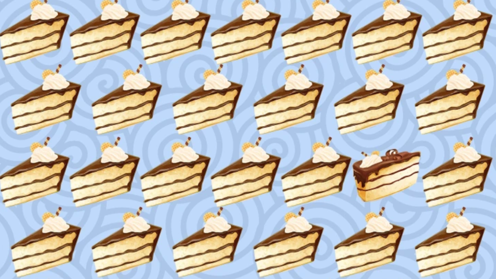 Dahiler için adeta çocuk oyuncağı! Resimdeki farklı kek dilimini sadece 130 IQ'su olanlar 6 saniyede buluyor