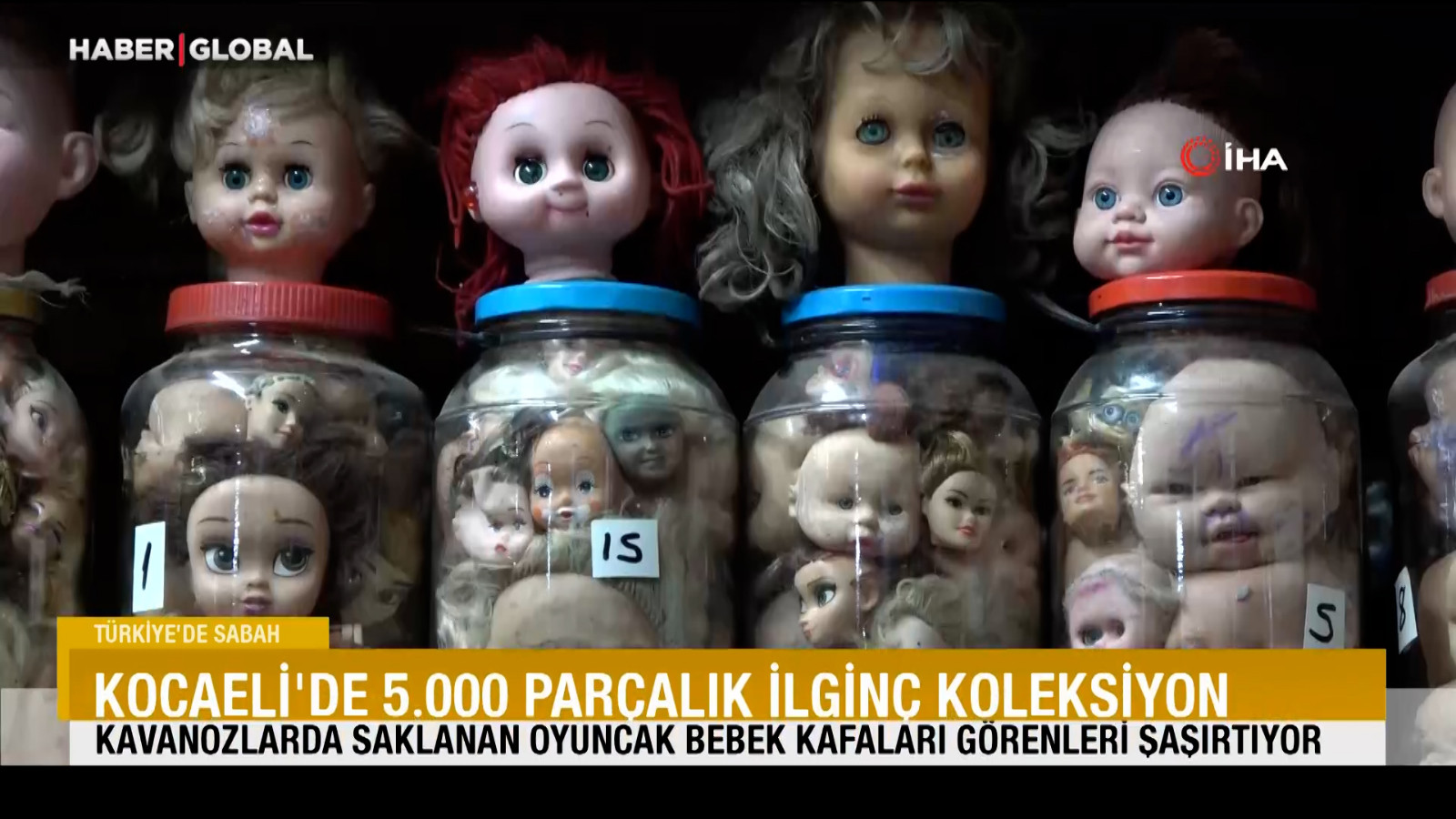 Kocaeli’de 5 bin parçalık ilginç koleksiyon: Kavanozlarda saklanan oyuncak bebek kafaları görenleri şaşırtıyor