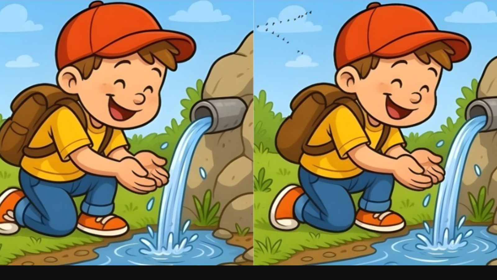 Bulduğu çeşmede elini yıkayan iki çocuk arasındaki 3 farkı sadece yüksek IQ'su olanlar 14 saniyede buluyor