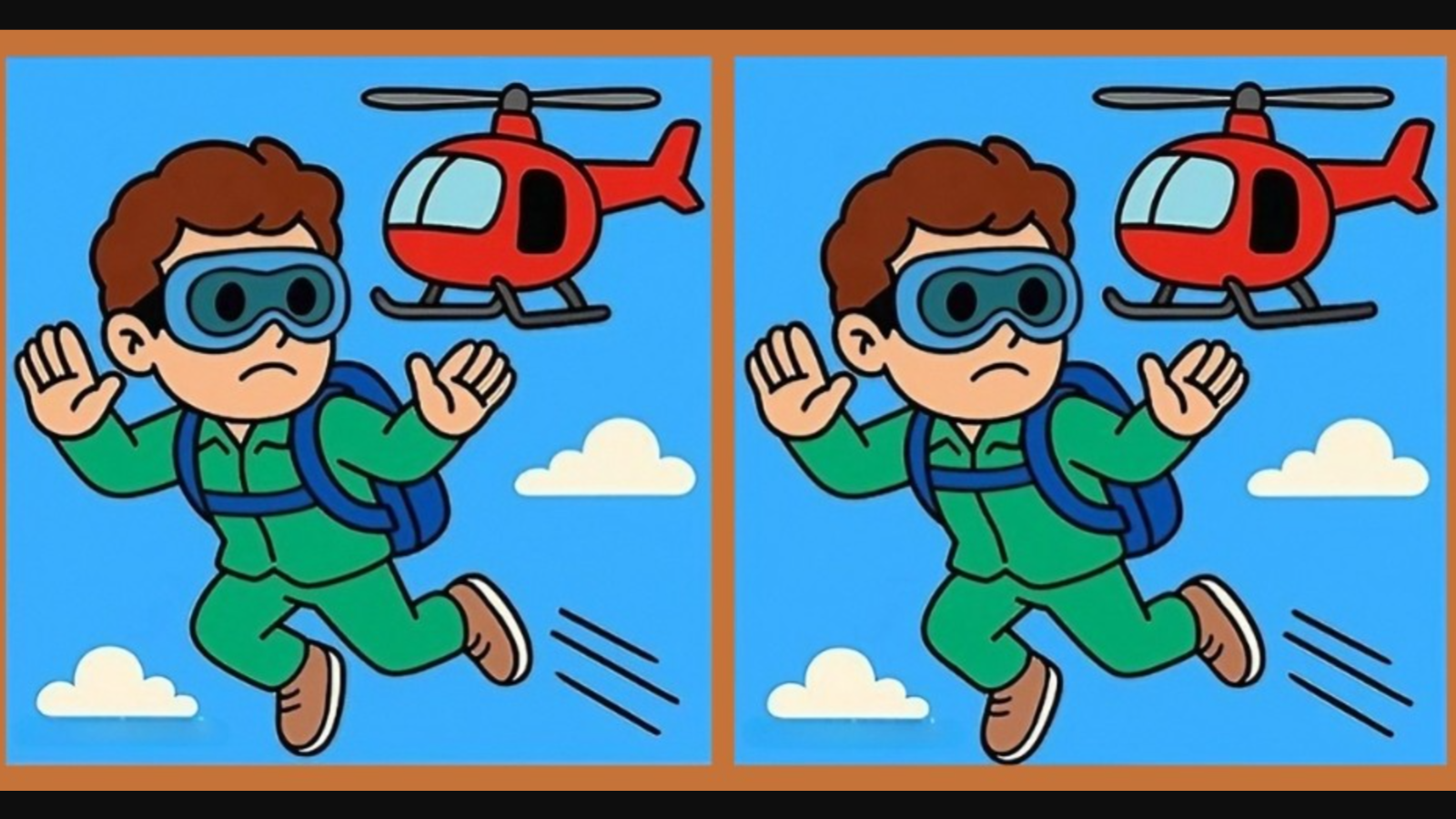 Helikopterden paraşütle atlayan iki adam arasındaki 3 farkı sadece yüksek IQ'su olanlar buluyor