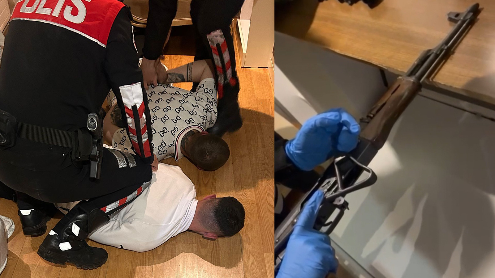 İstanbul'da otel odasına baskın! Yatağın altından kalaşnikof çıktı