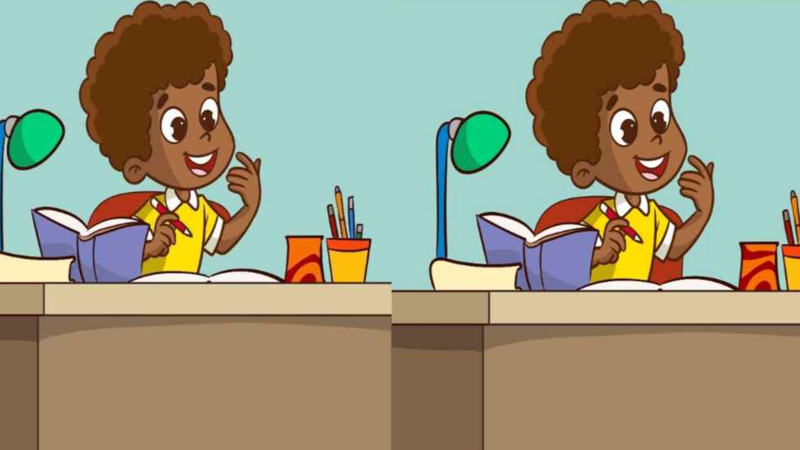 Masada oturup dersine çalışan iki çocuk arasındaki 3 farkı sadece yüksek IQ'su olanlar 17 saniyede buluyor