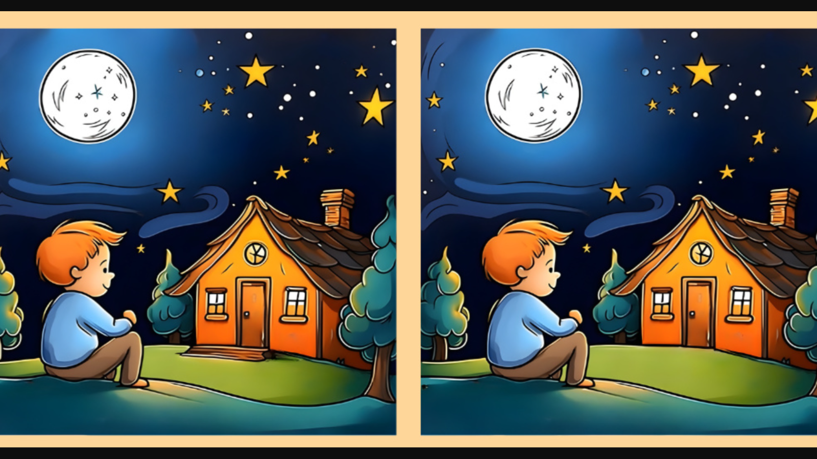 Dışarıda oturup yıldızları izleyen iki çocuk arasındaki 3 farkı sadece gerçek dahiler 12 saniyede buluyor