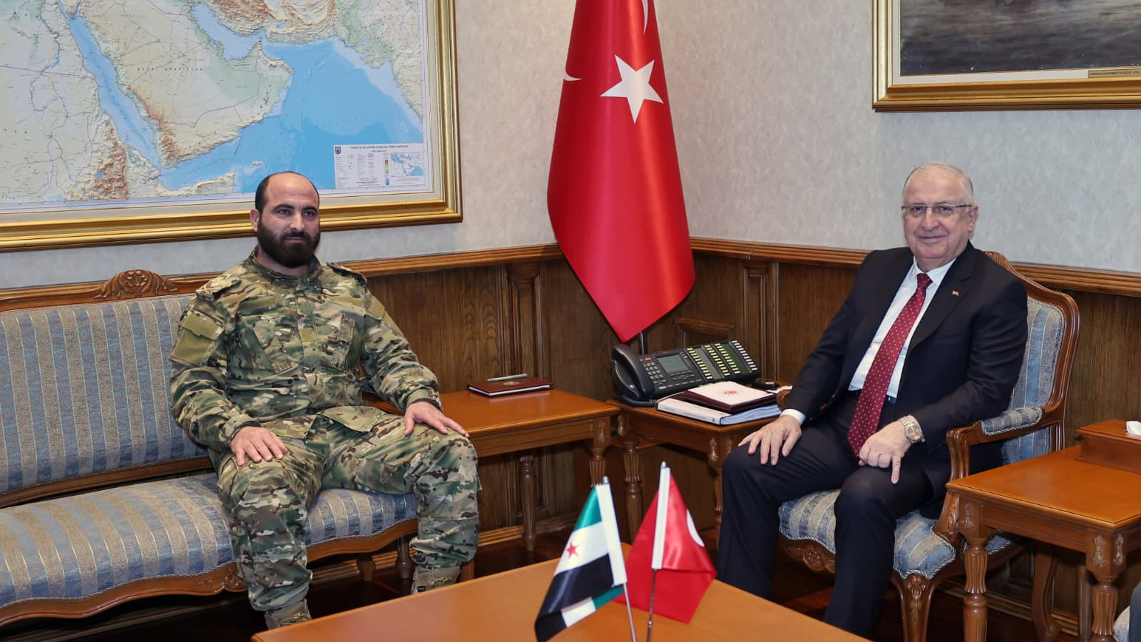 Bakan Güler, Suriye Genelkurmay Başkanı Na'san ile bir araya geldi