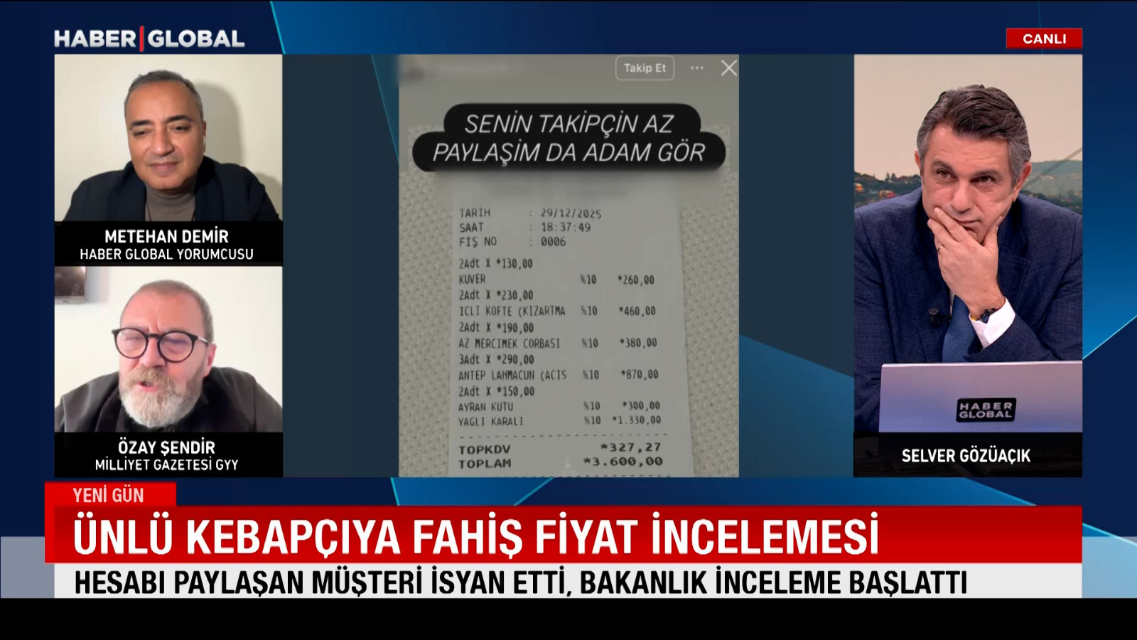 Müşteriler isyan etti, ünlü kebapçıya fahiş fiyat incelemesi