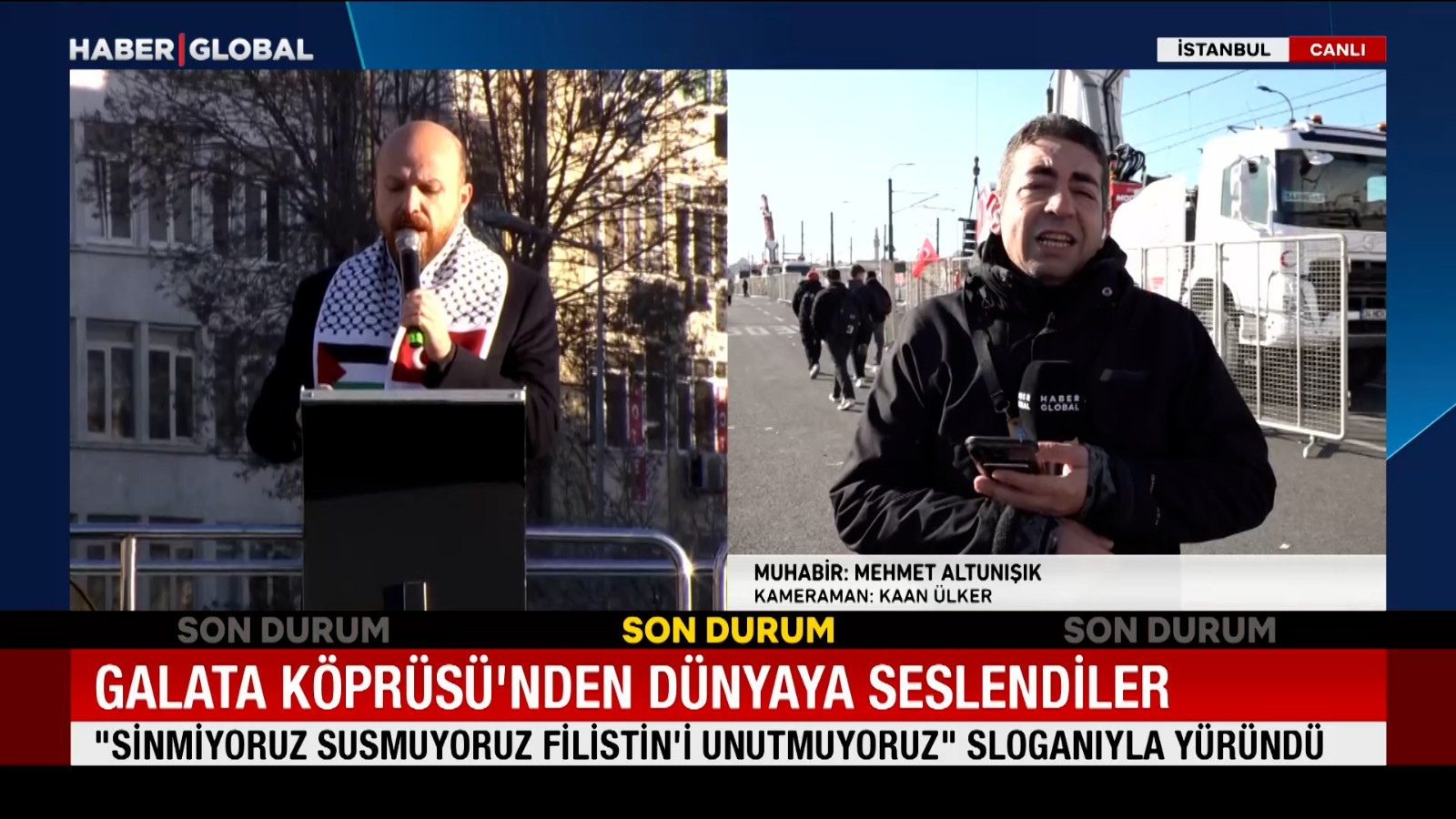 Galata Köprüsü’nden dünyaya seslendiler