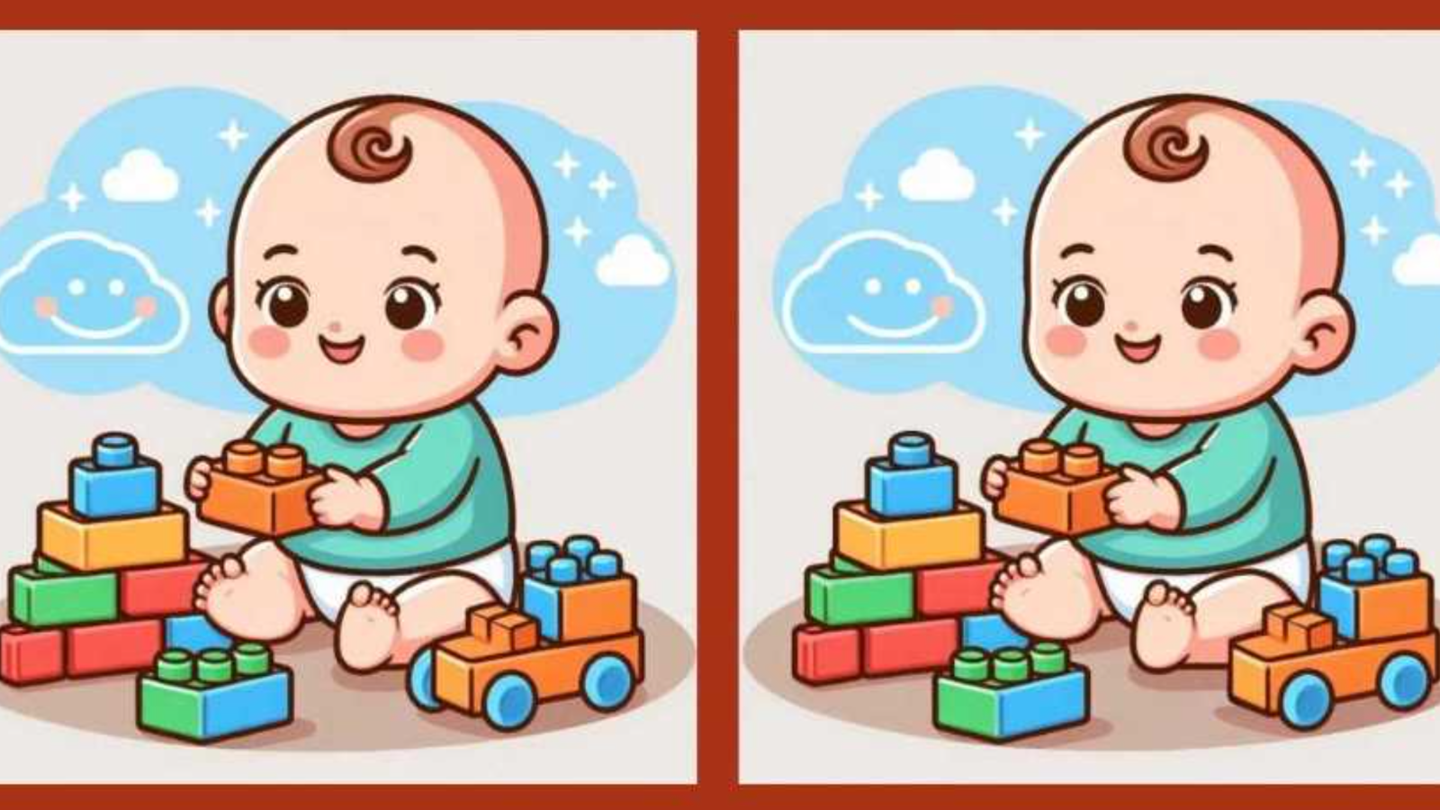 Oyuncaklarıyla oynamaya çalışan iki bebek arasındaki 3 farkı sadece yüksek IQ'su olanlar 12 saniyede buluyor