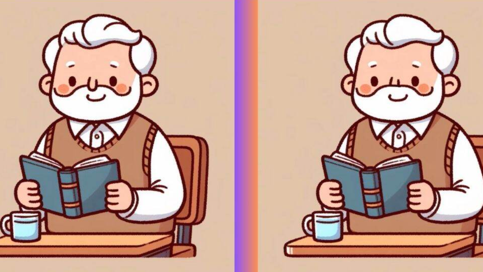 Kahve içip kitap okuyan iki yaşlı adam arasındaki 3 farkı sadece yüksek IQ'su olanlar 14 saniyede buluyor