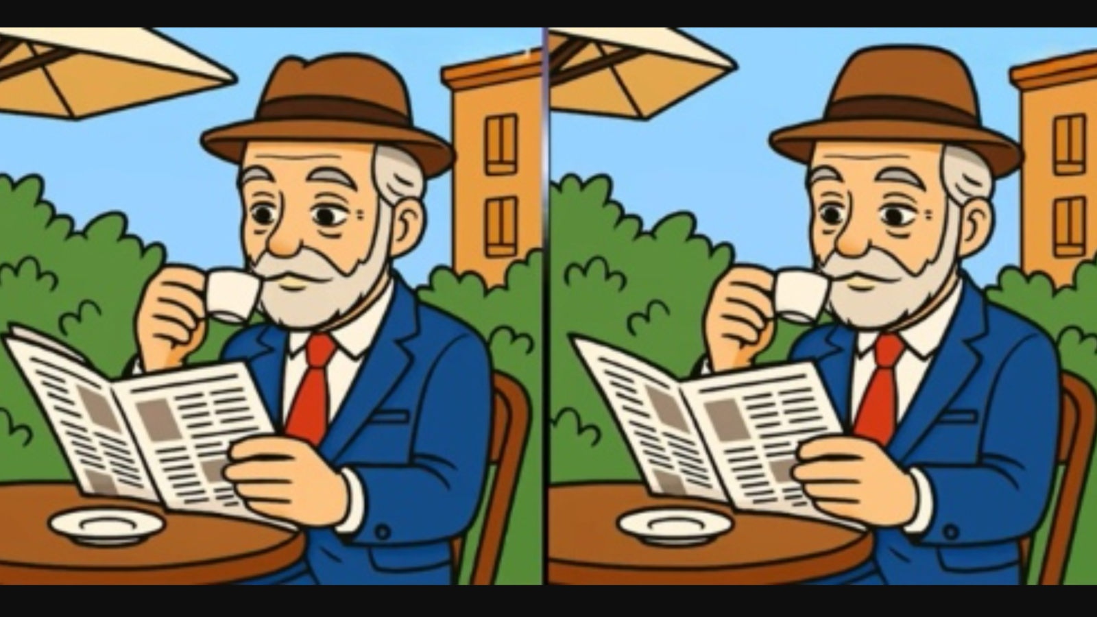 Kahve içerken gazetesini okuyan iki adam arasındaki 3 farkı sadece yüksek IQ'su olanlar 12 saniyede buluyor