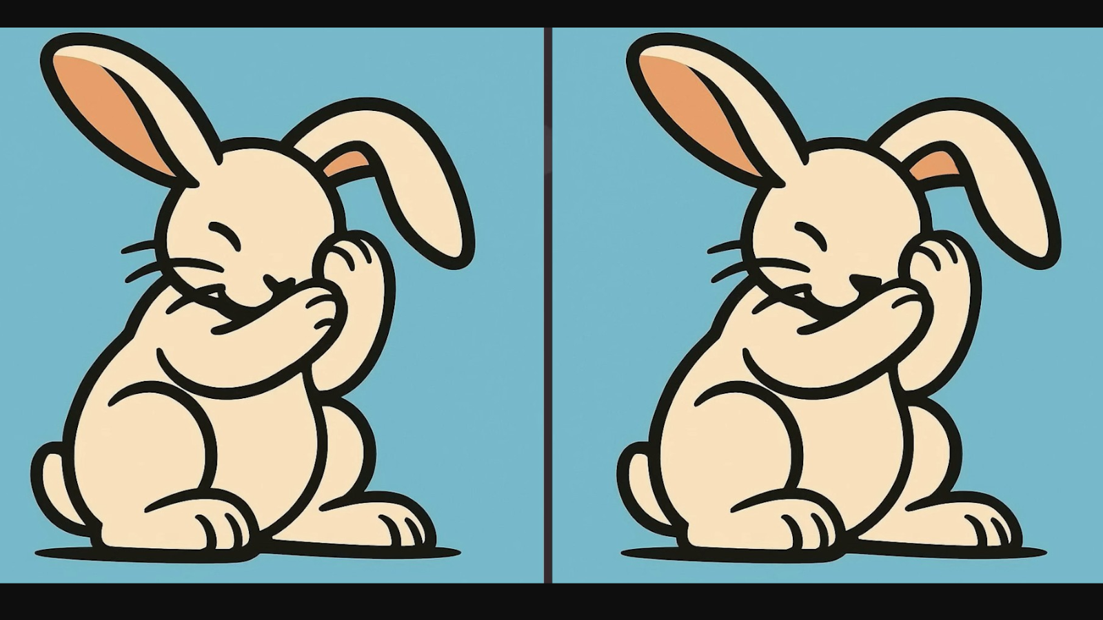 Gözünü ovalamaya çalışan iki tavşan arasındaki 3 farkı sadece dahiler buluyor