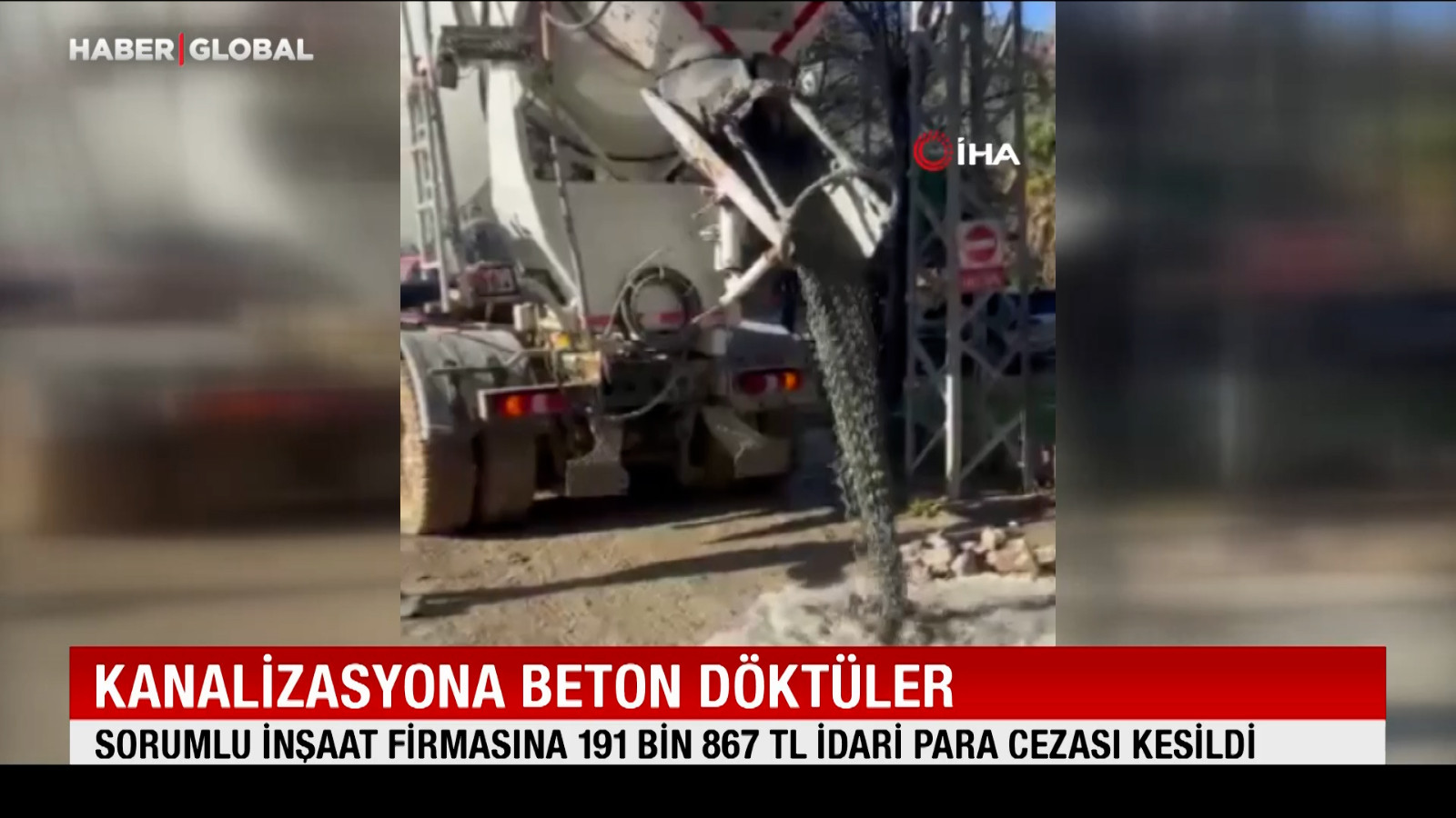 Kanalizasyona beton döken firmaya Hatay Büyükşehir Belediyesi'nden ceza yağmuru