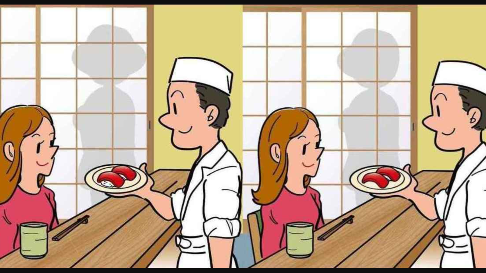 Müşteriye sushi sunan iki restoran şefi arasındaki 3 farkı sadece dahiler buldu