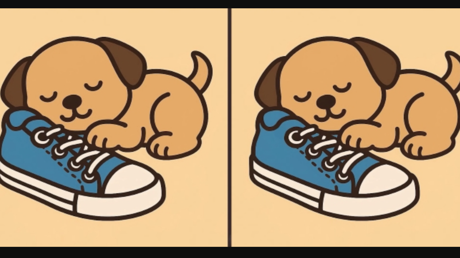 Ayakkabının yanına yatan iki köpek arasındaki 3 farkı sadece dahiler buldu