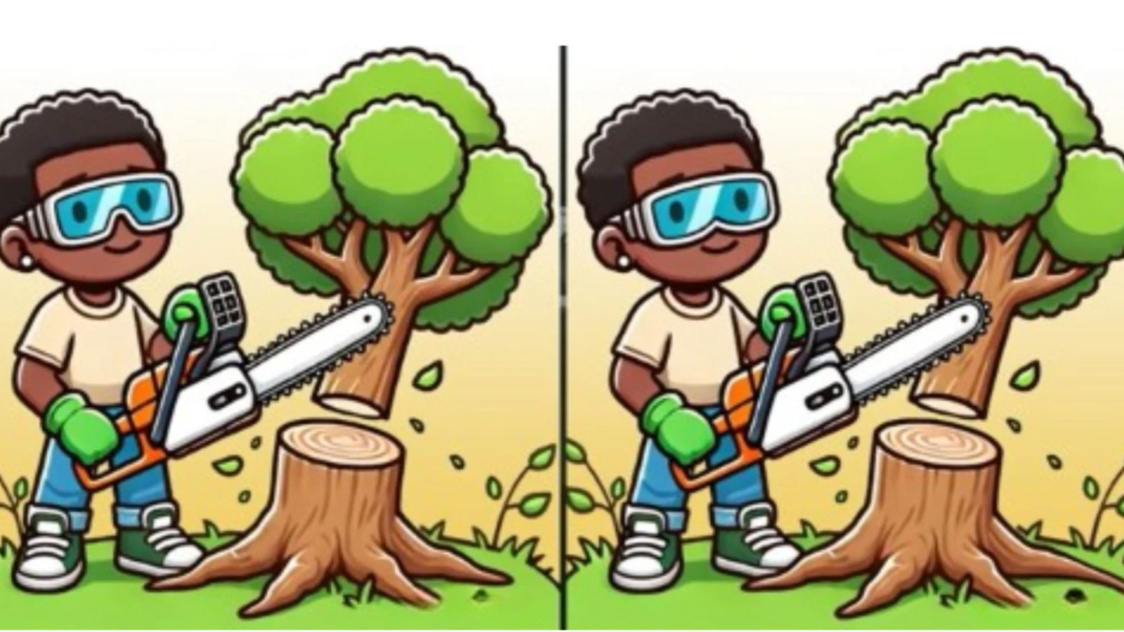 Ağaç kesen iki adam arasındaki farkları bulan dahi sayılıyor