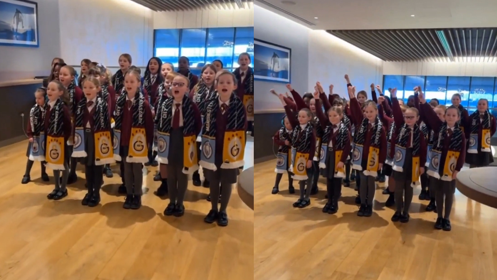 Manchester Cityli çocuklar Galatasaray marşı söyledi