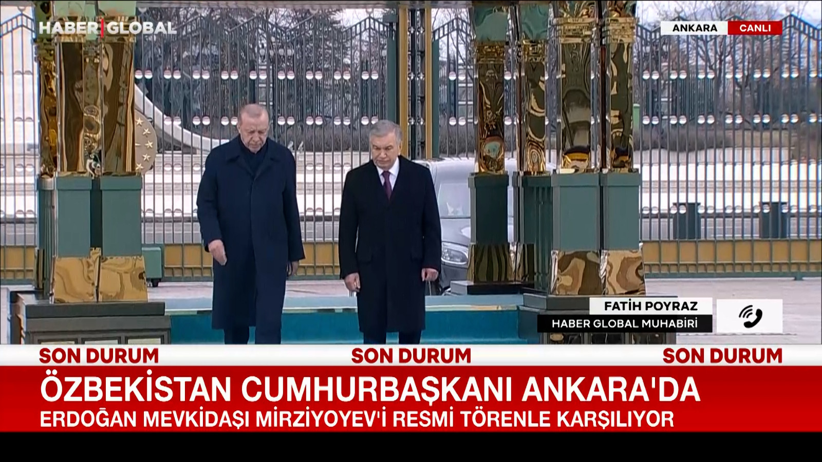 Özbekistan Cumhurbaşkanı Mirziyoyev Ankara'da