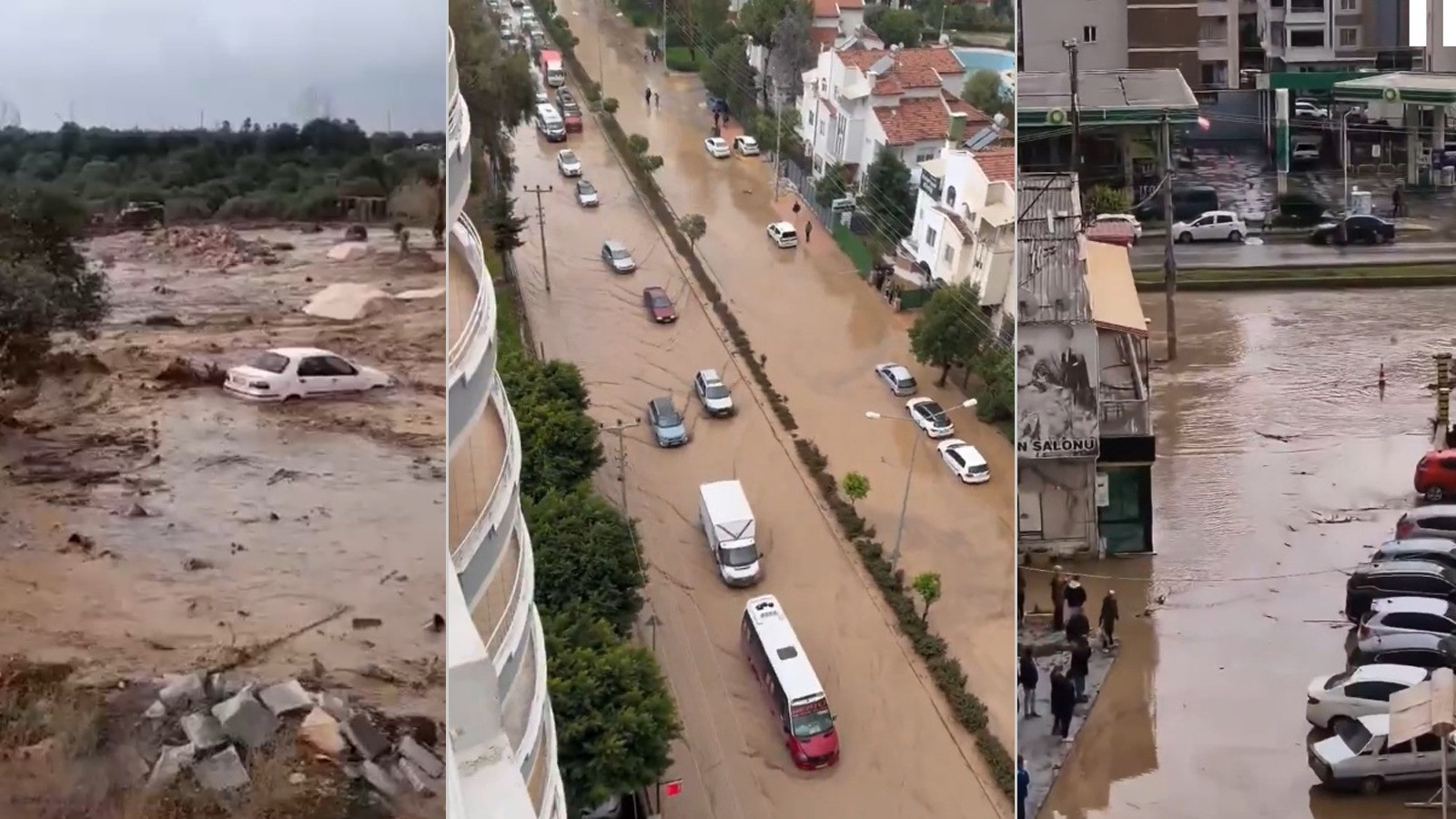 Mersin'de sağanak kenti esir aldı! 20 araç suya gömüldü