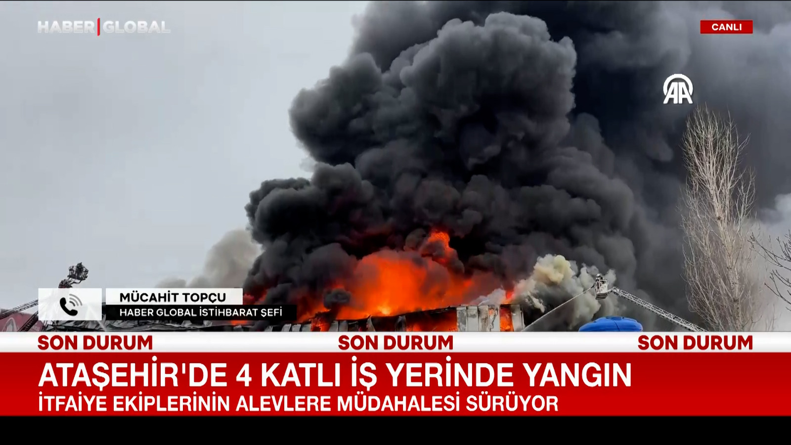 Ataşehir’de 4 katlı iş yerinde yangın çıktı
