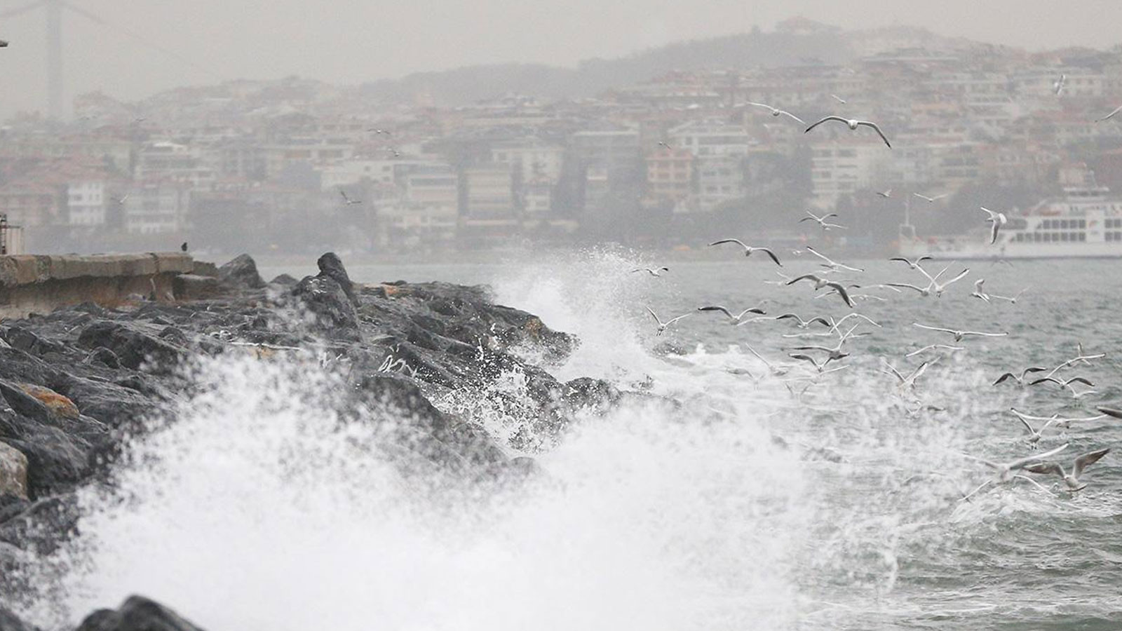 Güney Marmara'da feribot seferlerine fırtına engeli