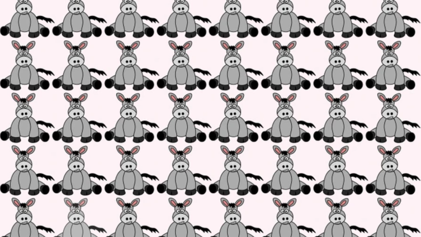 Resimdeki farklı eşeği 6 saniyede görmek için 130 IQ gerekiyor