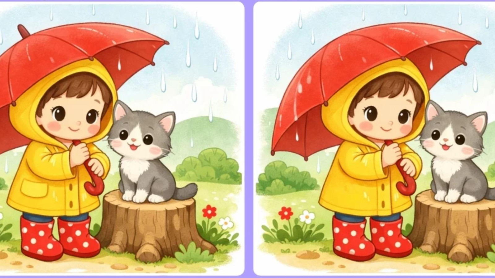 Yağmurda duran iki kız arasındaki 3 farkı sadece dahiler buluyor