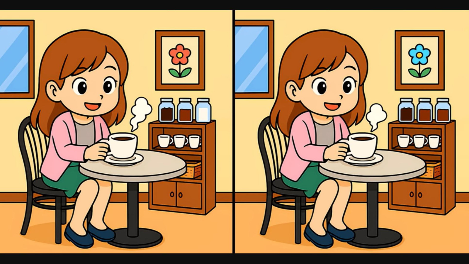 Kahve içen iki kız arasındaki 3 farkı bulabilecek misiniz?