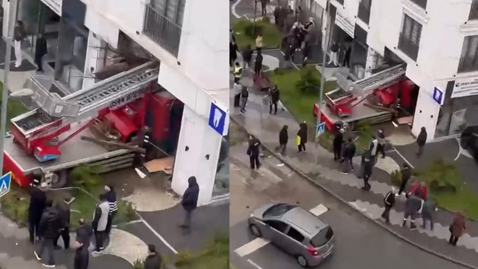 Büyükçekmece'de vinç diş polikliniğine girdi