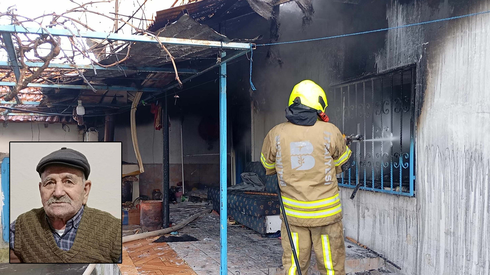 Bedensel engelli yaşlı adam, yalnız yaşadığı evinde çıkan yangında öldü