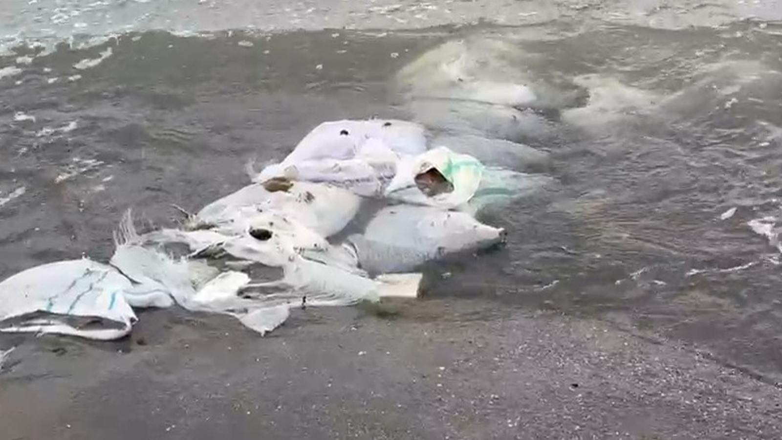 Denizde çuvallar içinde bulundu; vatandaşlar fark etti