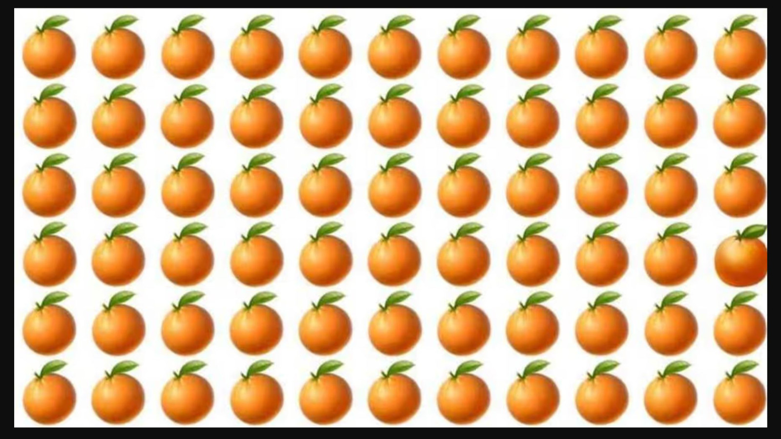 Resimdeki farklı portakalı yalnızca dahiler 6 saniyede buluyor