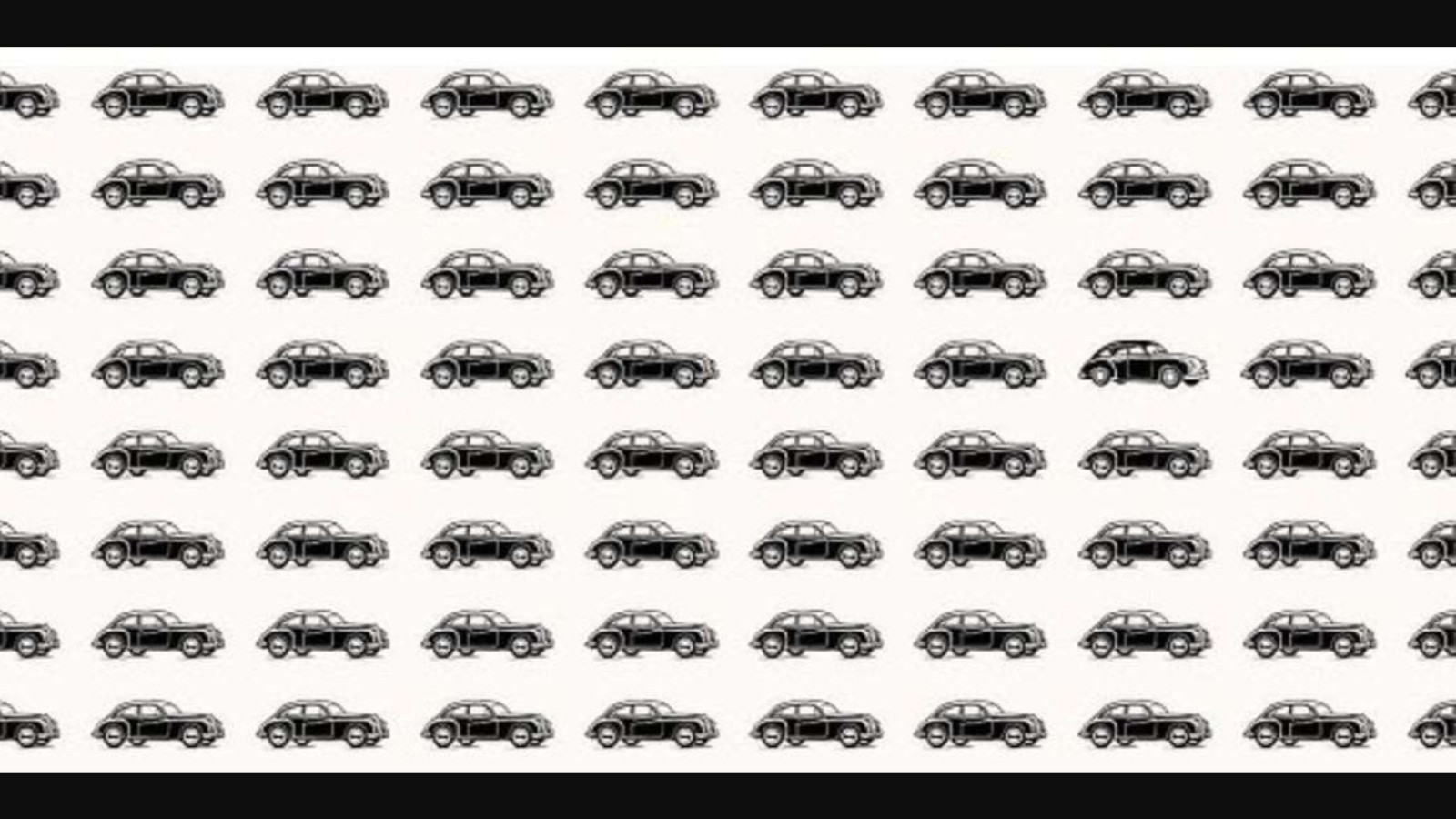 Resimdeki farklı arabayı 6 saniyede bulmak için 130 IQ gerekiyor