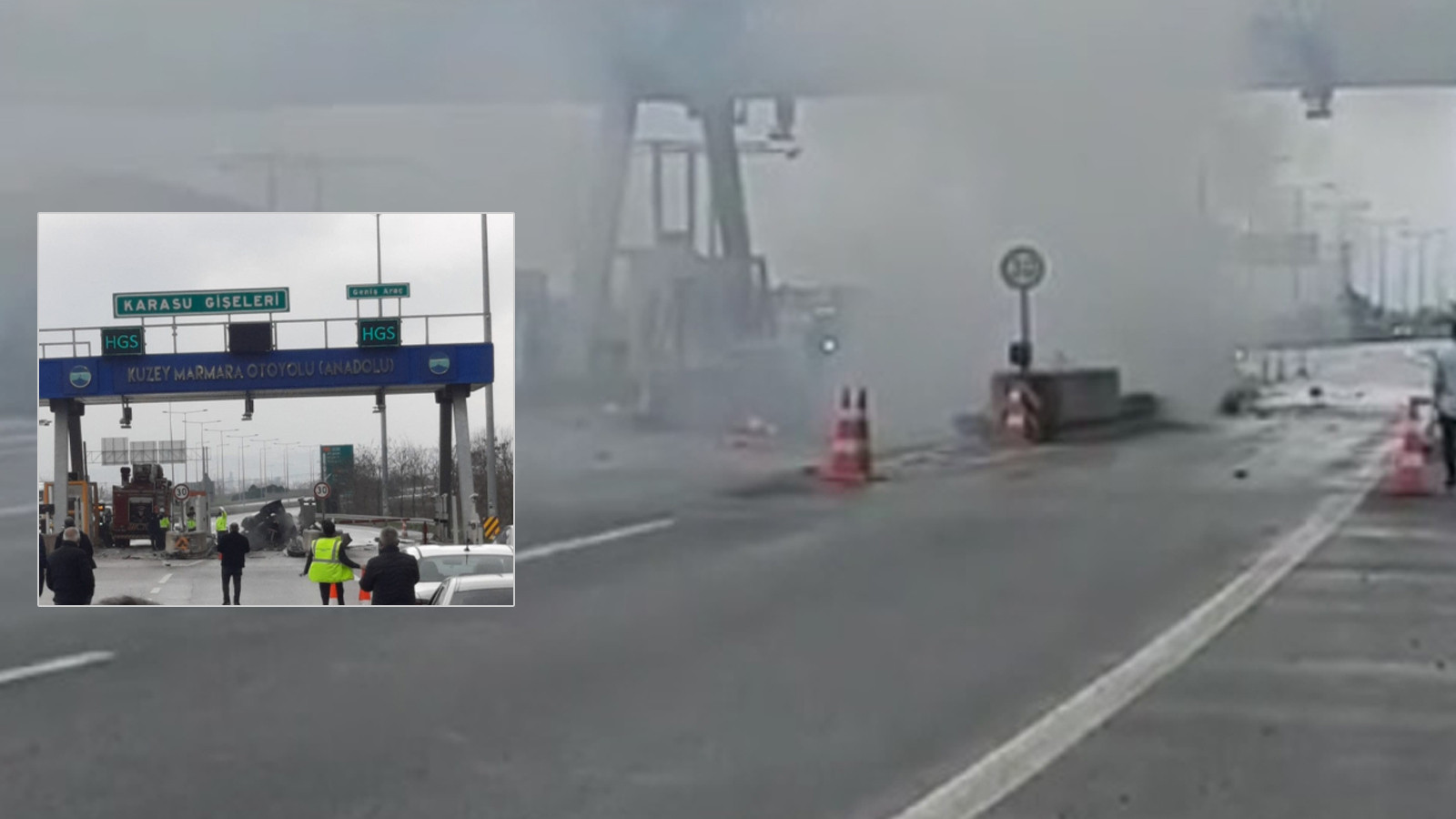 Otoyolda feci ölüm... Gişelere ok gibi saplandı, alev aldı!