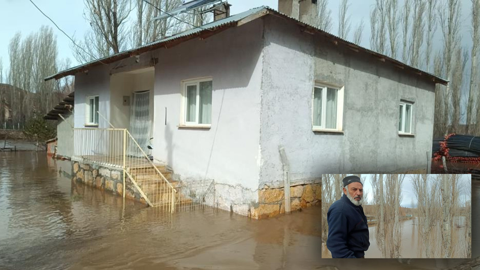 Karlar eriyince dereler taştı, tarım arazileri ve evler sular altında kaldı