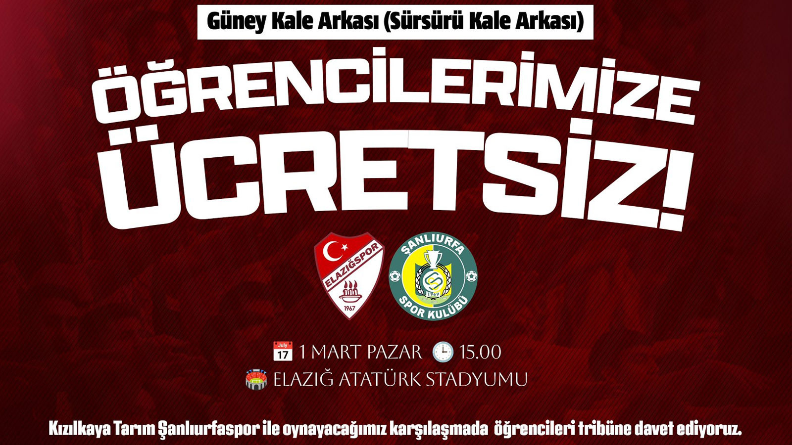 Elazığspor'dan ücretsiz bilet kampanyası