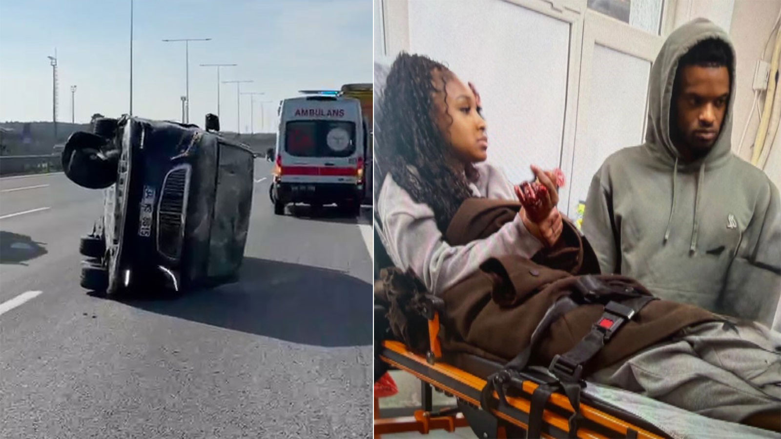 Nelson Semedo’nun eşi trafik kazası geçirdi! Araç devrildi