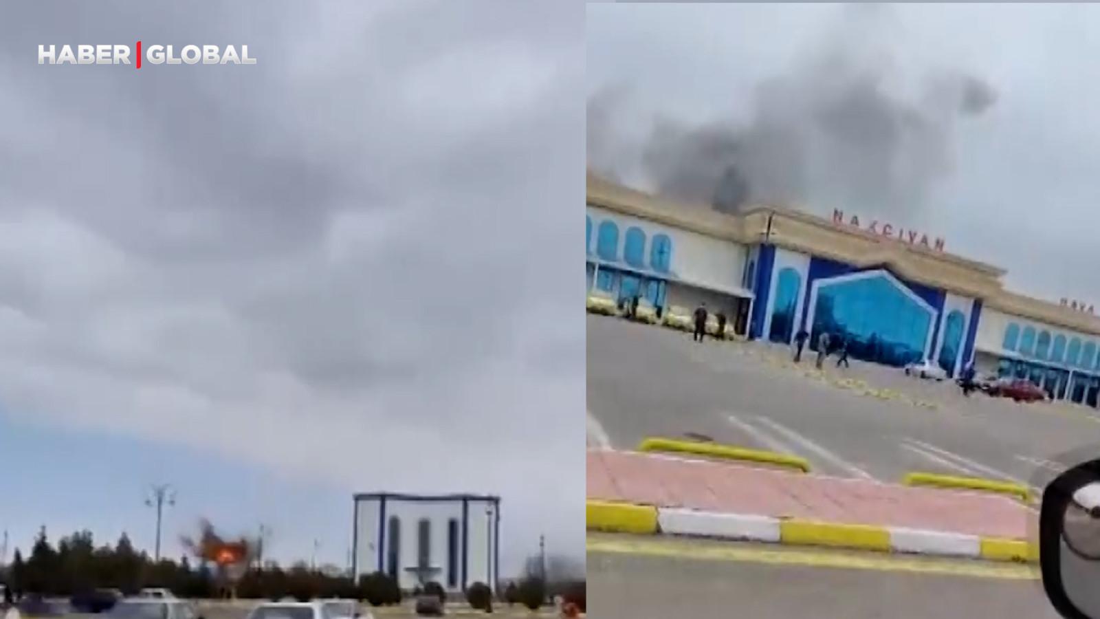 İran'ın Nahçıvan'a İHA saldırısı kameraya yansıdı