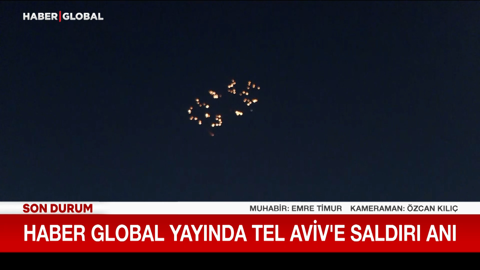 Haber Global ekibi Tel Aviv semalarındaki füze yağmurunu görüntüledi