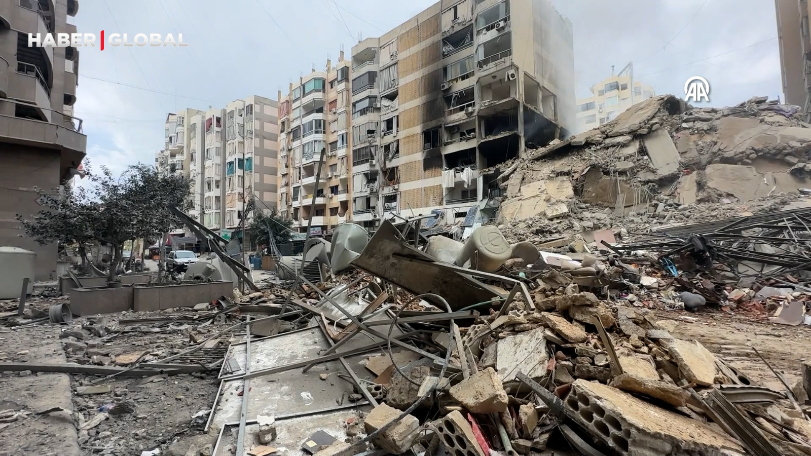 İsrail'in saldırıları sonrası Beyrut'un son hali böyle görüntülendi