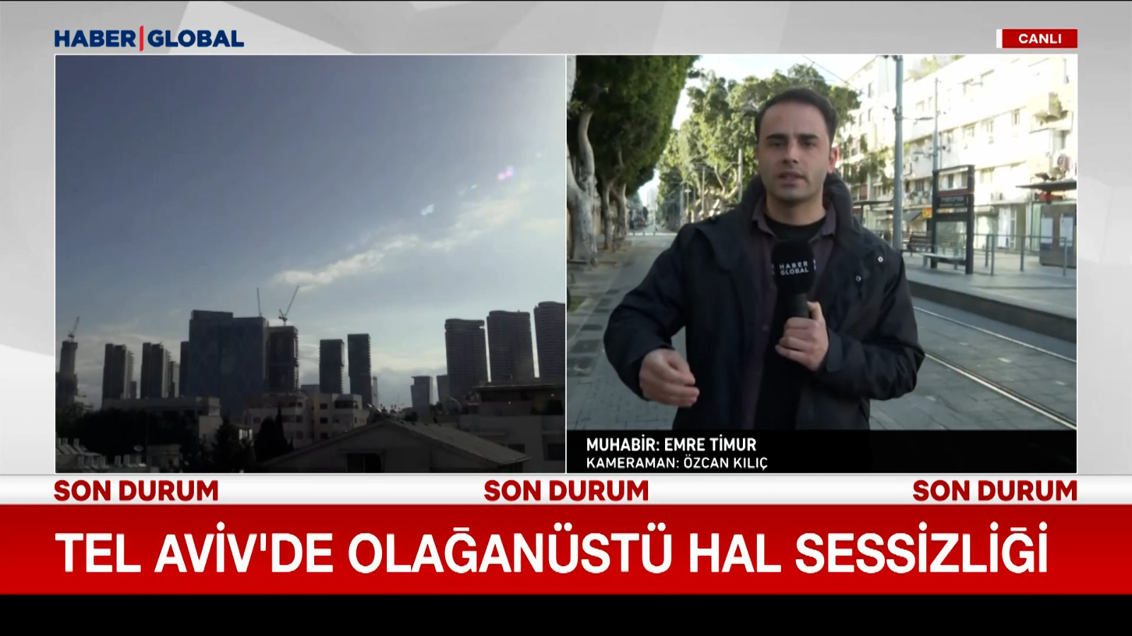 Tel Aviv'de olağanüstü hal sessizliği