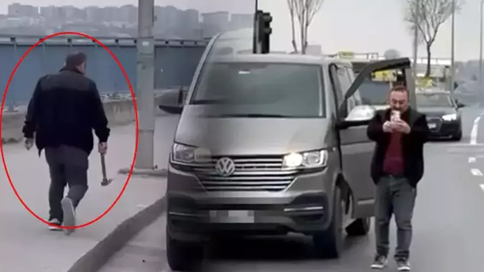 Avcılarda trafik magandası şoke etti! Çekiçle geliyordu kamerayı görünce kaçtı