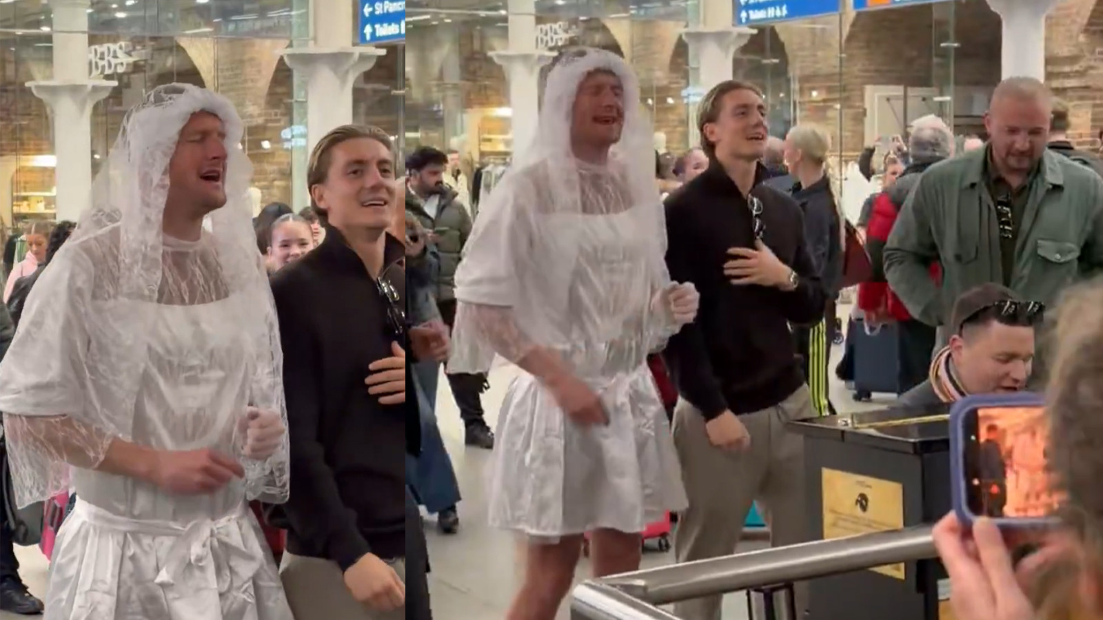 Eski Beşiktaşlı Joe Worrall, gelinlikle şarkı söyledi