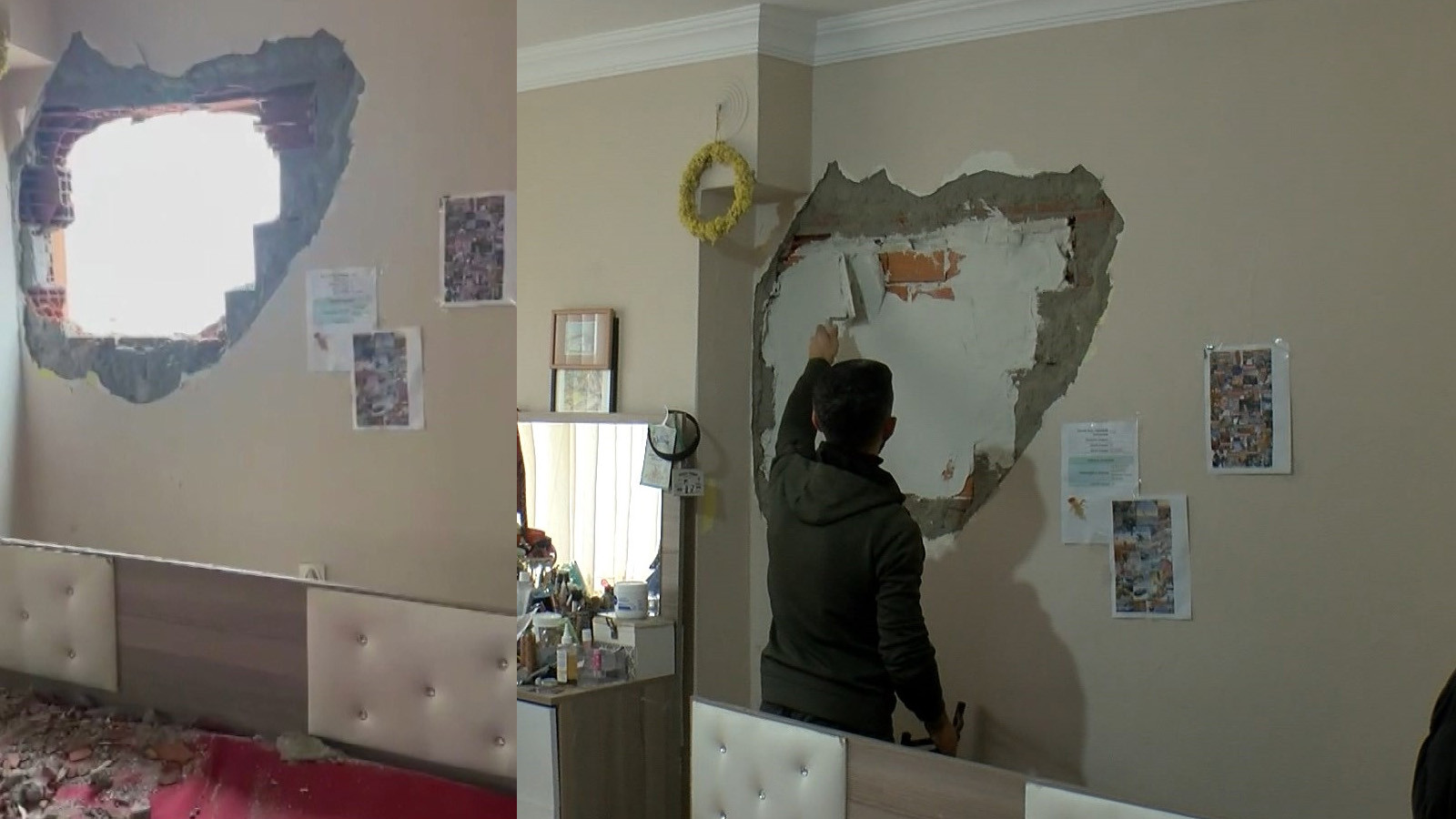 Yıkım sırasında büyük tehlike: Yan apartmanın duvarı çöktü