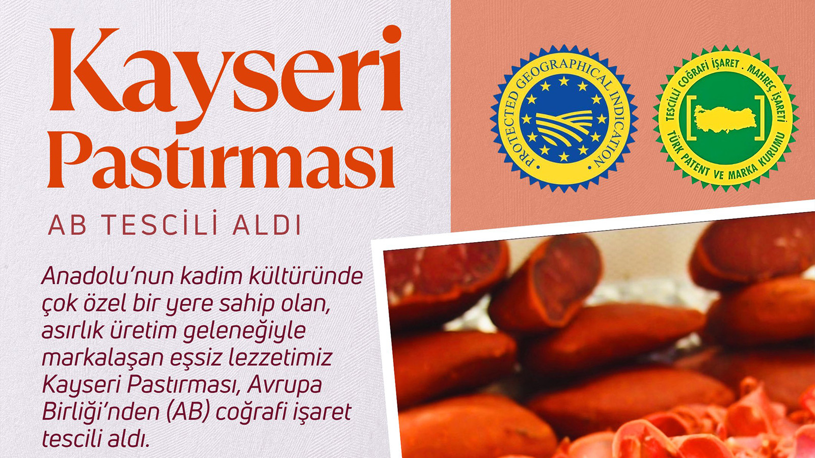 Kayseri pastırmasına AB'den coğrafi işaret tescili